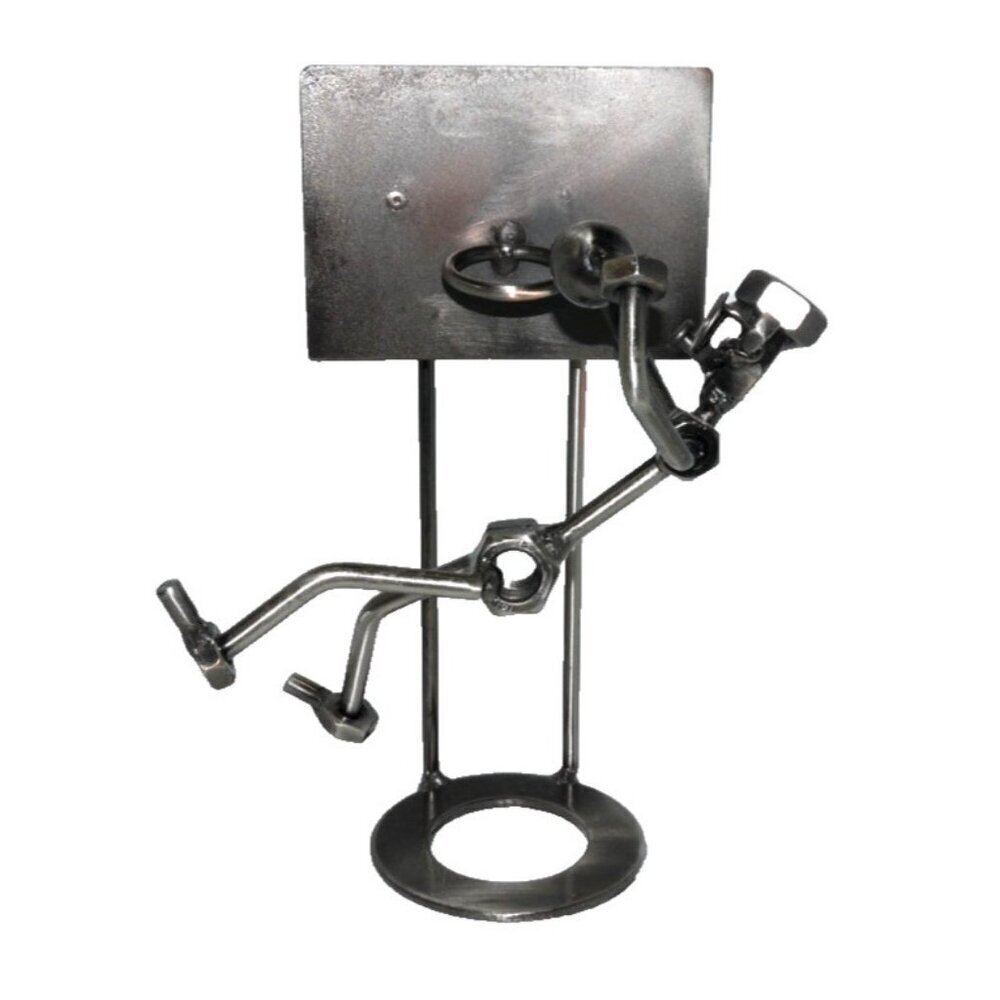 Man Playing Basketball 8" tall metal modern abstract figure statue decoration